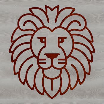 An illustration of a lion's face, created with clean lines and minimal details, suitable for various applications.