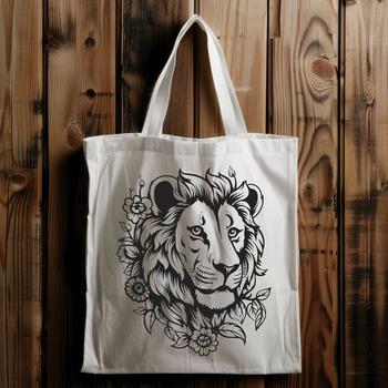 A regal lion's head with a distinctive mane, suitable for vector design and cutting machine applications.