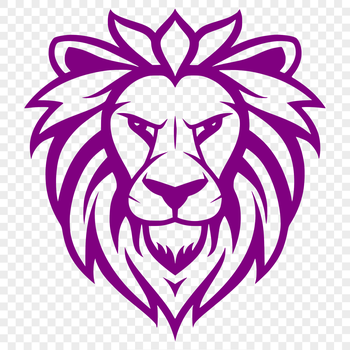 A majestic lion's head with a strong facial expression and furry mane, suitable as vector art for various designs.