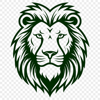 A majestic lion's head with a powerful mane, suitable for use as vector art in designs.
