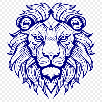 A large feline animal with a majestic head, depicted in a detailed vector design.