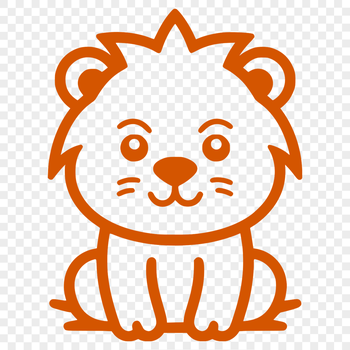 A simple line drawing of a lion in a sitting position, suitable for various design projects.