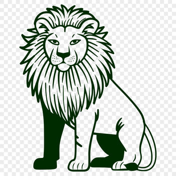 A regal full-body depiction of a lion standing proudly on its hind legs, showcasing its majestic features.
