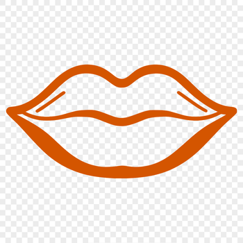 A detailed illustration of human anatomy, featuring isolated lips.