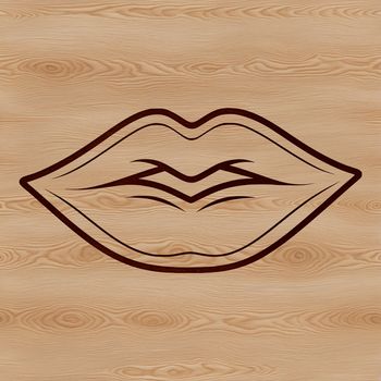 Human lips illustration in vector format.