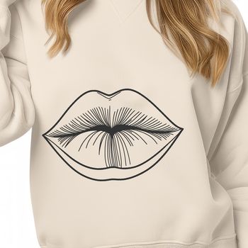 High-resolution illustration of human lip anatomy with detailed shape and structure.