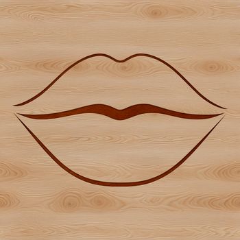 A detailed illustration of human lips, suitable for vector design projects.