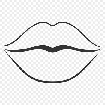 Detailed representation of lip anatomy as a clipart design.