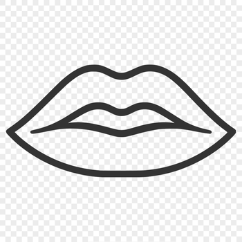 Detailed illustration of human lips for anatomical study and design purposes.