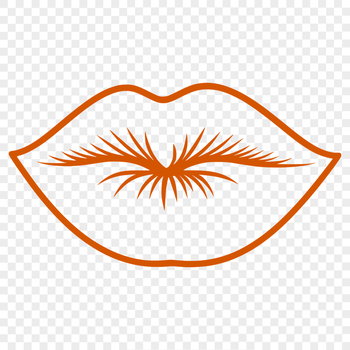Anatomical illustration of human lips for vector design and editing.