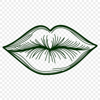 A detailed illustration of human lips in outline form, suitable for vector design and cutting machine projects.