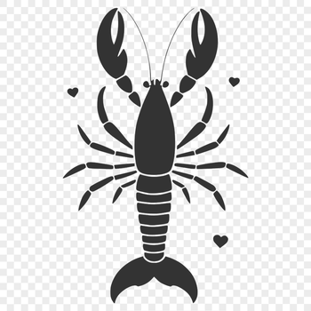 A digital illustration of a lobster, depicted in vector format.