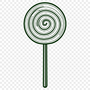 A colorful lollipop icon made from vector shapes.