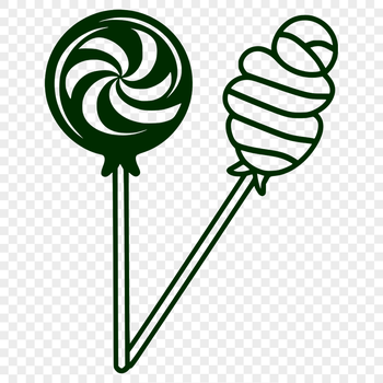 A colorful lollipop made of swirling candy colors.