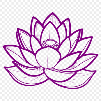 A stylized illustration of the lotus flower, often associated with religious and spiritual themes.
