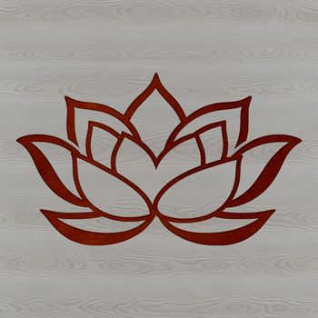 A stylized illustration of the lotus flower, a symbol often associated with various Eastern religions.