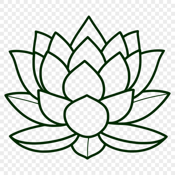 An illustration of a lotus flower, a symbol with significant religious and cultural meaning in many Eastern societies.