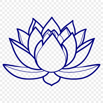 A stylized illustration of a lotus flower with intricate details.