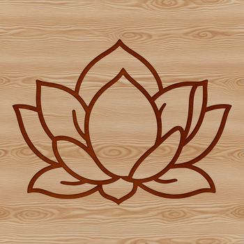 An illustration of a lotus flower, a symbol in many Eastern religions, drawn as vector art.