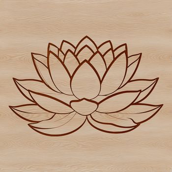 A highly detailed illustration of a lotus flower in bloom.