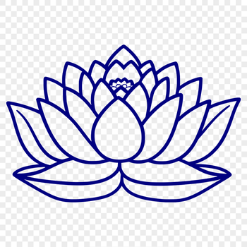 An illustration of a lotus flower in bloom, representing spiritual growth and harmony.