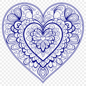 A detailed mandala design featuring a heart at its center, created as an SVG vector graphic.