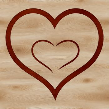 Vector graphic representation of a classic heart symbol in outline form.