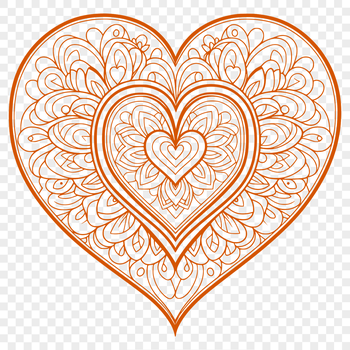 Colorful mandala heart design created as a scalable vector graphic for various uses.