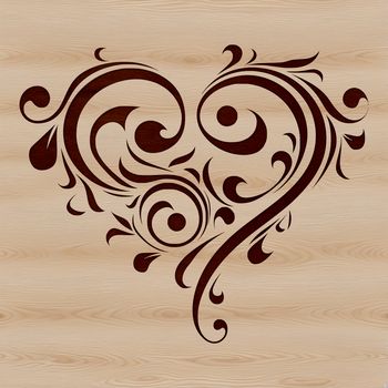 A stylized illustration of a heart shape with intricate details, suitable for digital crafting and design.
