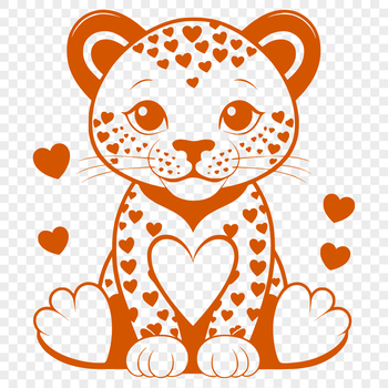Illustrative SVG design featuring a stylized jaguar with integrated heart elements.