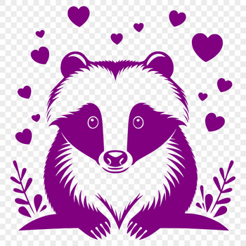 A stylized illustration of a wild badger, suitable for vector art and design projects.