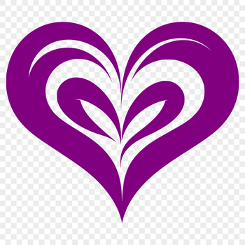 A stylized heart shape designed as a vector graphic.