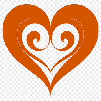 Ornate love heart design for personal or commercial projects, featuring detailed vector lines.