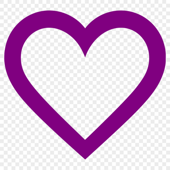 A simple line drawing of a love heart symbol used in various contexts.