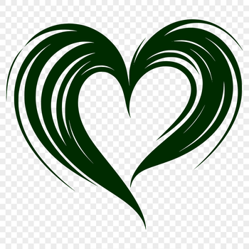 A simple, geometric heart shape suitable for vector design and cutting machine applications.