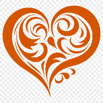 Ornate heart shape with intricate design elements, ideal for vector art and design projects.