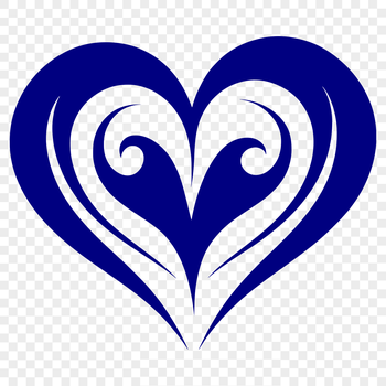 A simple heart shape icon made up of bold lines and curves.