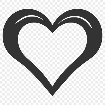 An open vector design of a traditional Valentine's Day symbol in clean lines.