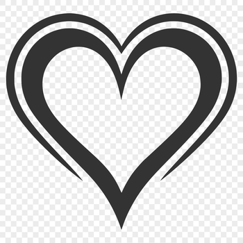 A simple heart shape used as a design element in various digital formats.