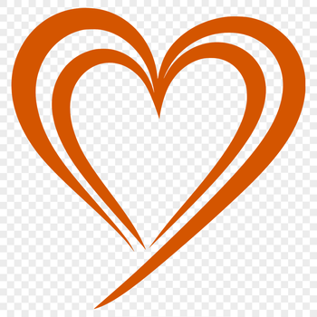 A stylized heart shape created with vector art, suitable for various applications including clipart and stencil designs.