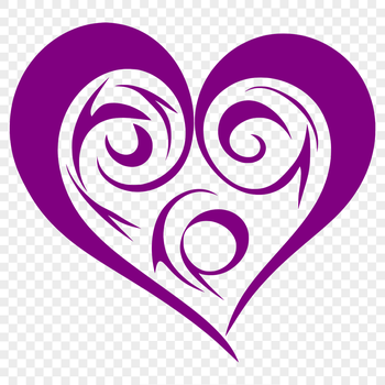 A stylized heart shape with ornate details, ideal for crafting and design projects.