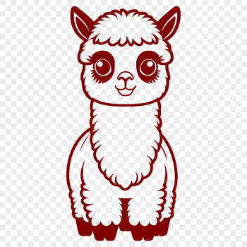 A high-quality SVG vector illustration of a South American alpaca animal with detailed fur texture.