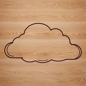 A white, puffy cloud icon designed as vector art.