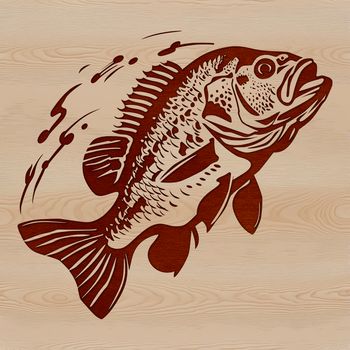 An illustration of a Crappie fish in its natural habitat.