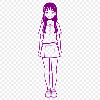A young girl character designed as vector art for digital and craft projects.