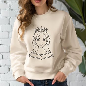 A digital illustration of a young princess with regal attire, suitable for vector art design.