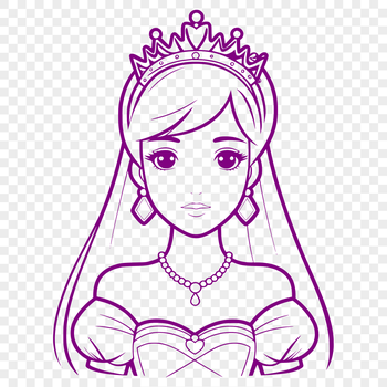 Female royalty illustration in vector format, suitable for digital design and cutting machine projects.