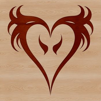 A stylized vector heart shape with ornate details.