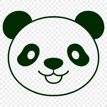 A simple vector graphic design featuring a panda as a silhouette.