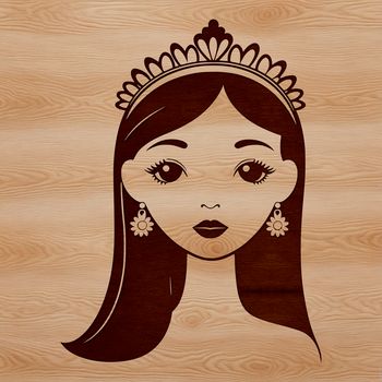 A princess illustration created as a vector graphic, suitable for digital and print use.